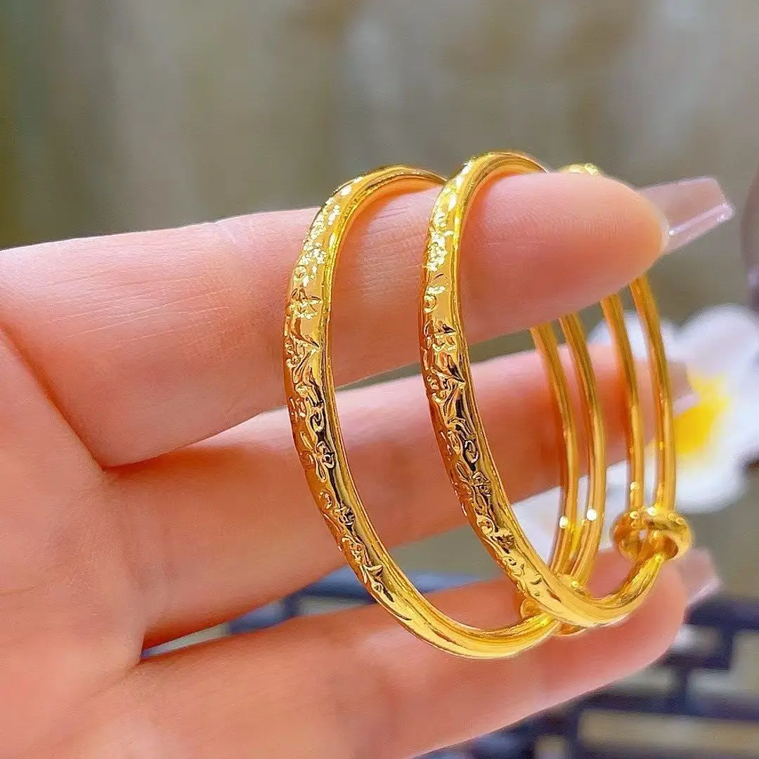 

Детский позолоченный браслет: умный, светящийся, традиционный, круглый, для малышей, подарок на месяц, анти-ультрафиолетовый.