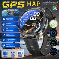 Reloj Inteligente 2026 con Mapa Sin Conexión, GPS Integrado, Posicionamiento Preciso, 4GB de Memoria, Brújula, Natación, Llamadas Bluetooth, Deportivo Militar para Hombre