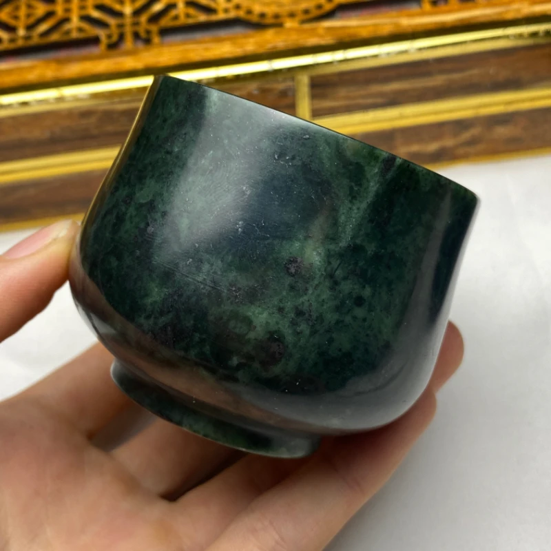 Taza de agua de piedra de rey de medicina Natural, taza maestra de Jade tibetano magnético, piedra de serpentina, Jade