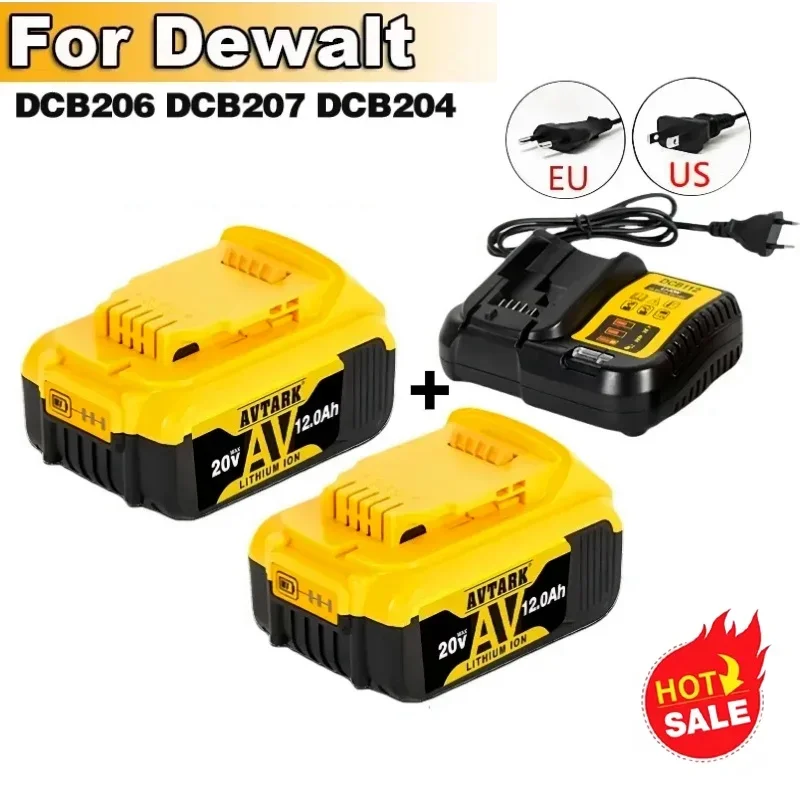 

DCB200 20V Battery Compatible for DeWalt power Tools DCB184 DCB181 DCB182 18V 12Ah rechargeable electric tool Lithium batteries