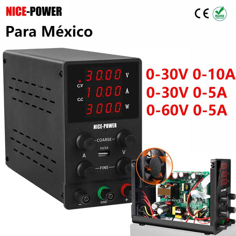 Fuente de Alimentación Conmutada de CC 12V 24V, Regulable y Ajustable, Adecuada para LED/Monitoreo/Aparatos Pequeños 110V