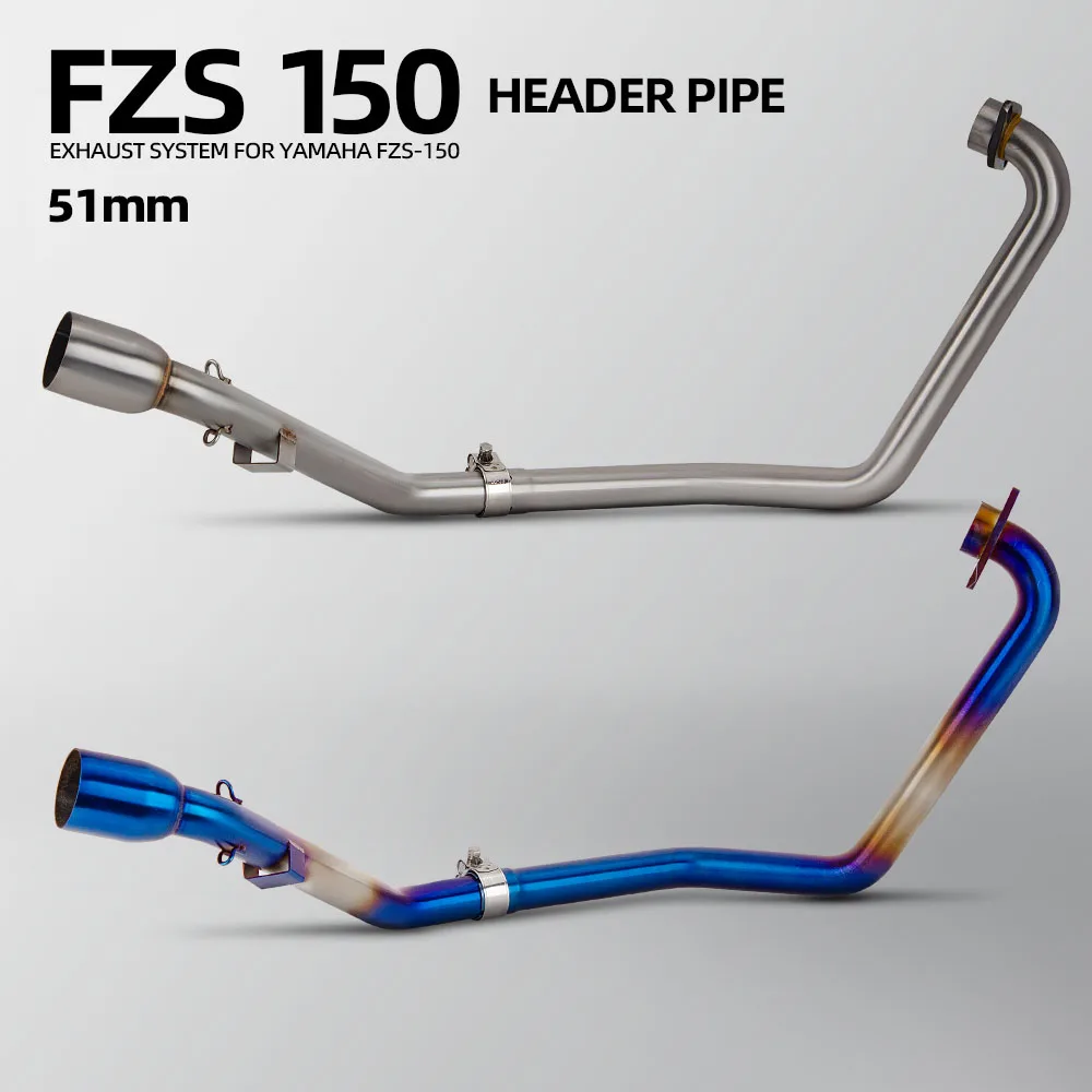 FZS150 exhaust header pipe For FZ150 FZS150 FZ-150 FZS-150 51MM motorcycle exhaust front pipe sports street bike manifold