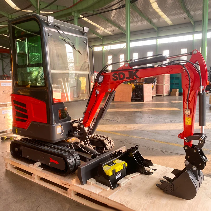 Multi functional mini excavator hydraulic track type customizable closed type small excavator for fast delivery