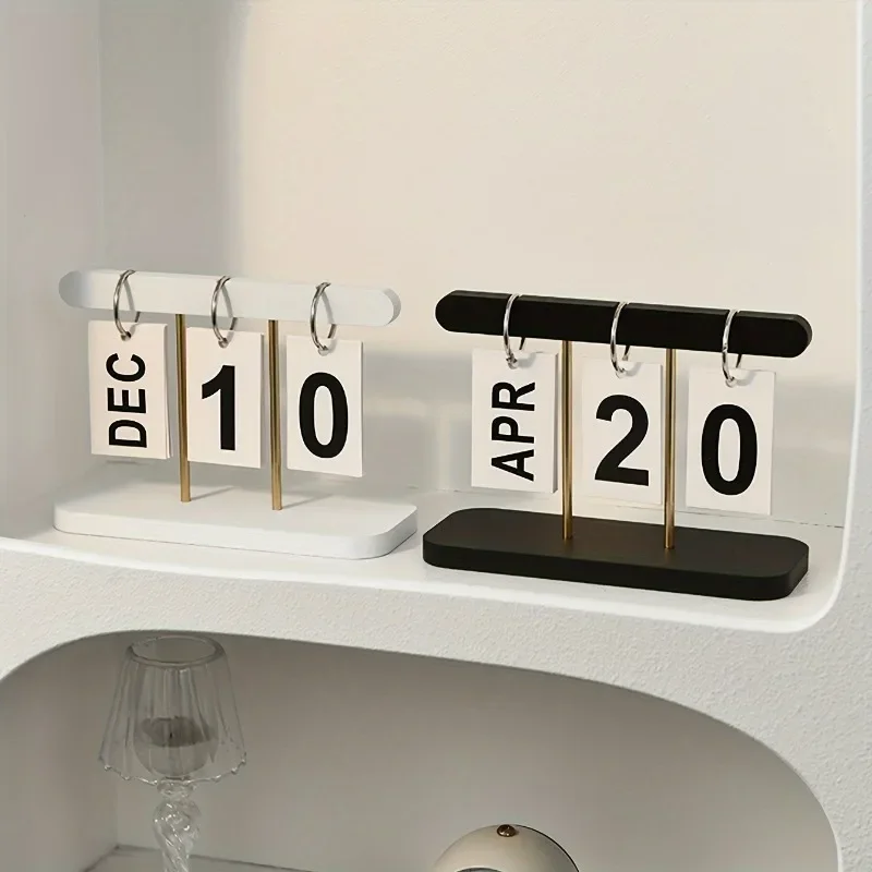 

Modern Minimalist Flip Desk Calendar - Everyday View, English Language, Home and Office Decor Desk Accessory
