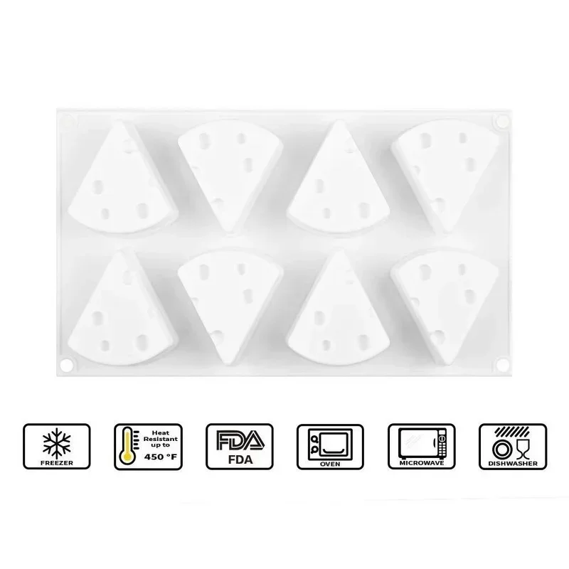 8 Cavity Cheese Silicone Cake Mold for Mousse Jelly Pudding Chocolate Ice Cream Bread Dessert Baking Bakeware Decorating Tools