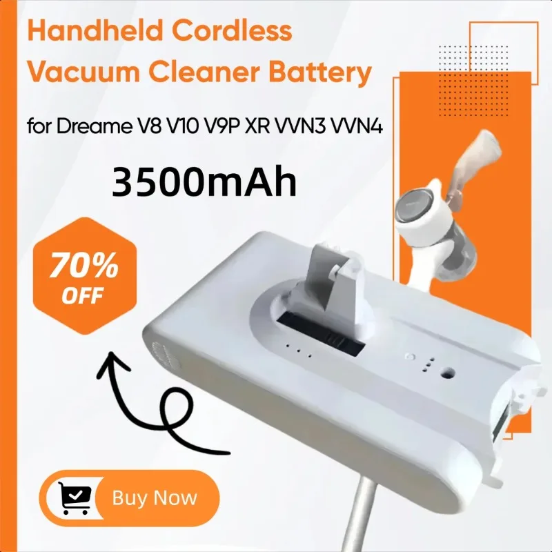 

3500mAh Lithium Battery for Dreame V8 V10 V9P XR VVN3 VVN4 Handheld Cordless Vacuum Cleaner Battery