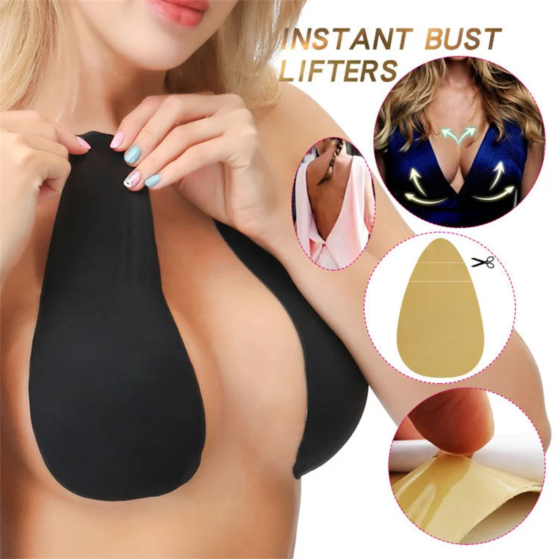 Silicone Invisible Water Drop Breast Lifting Patch Self-Adhesive Reusable Push-Up Breast Lifting Patch Female Bra Patch