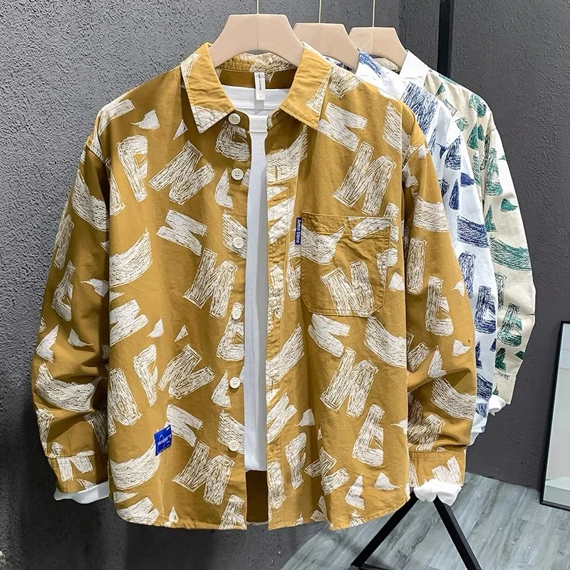 

Мужская свободная удлиненная рубашка с пуговицами, повседневная, осенне-зимняя, модная, для полных мужчин, удобная, из полиэстера