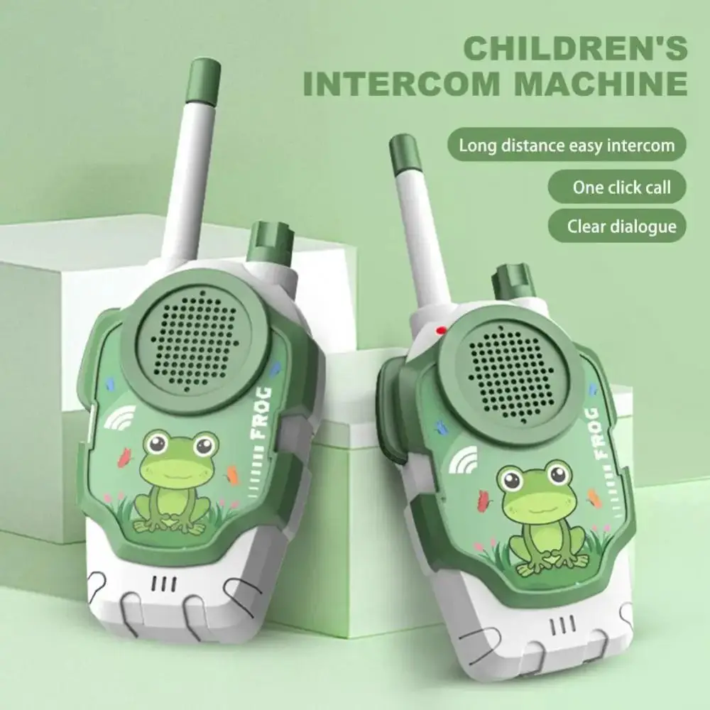 2Pcs Wireless Kids Walkie Talkie Toys Parent-child Interaction Cartoon Parent-child Intercom Machine with Hang Rope