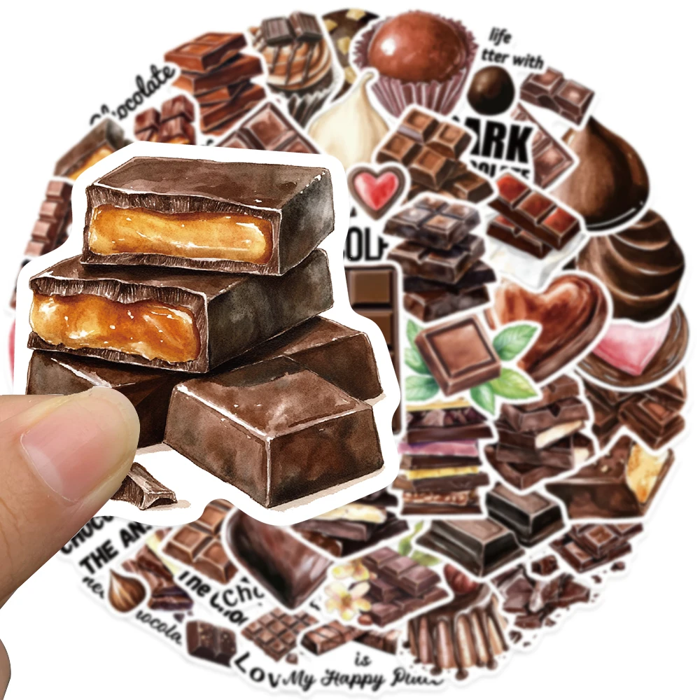 50PCS Chocolate Graffiti Stickers Cartoon Dessert Decals For Laptop Skateboard iPad Water Cup Notebooks DIY Waterproof Stickers