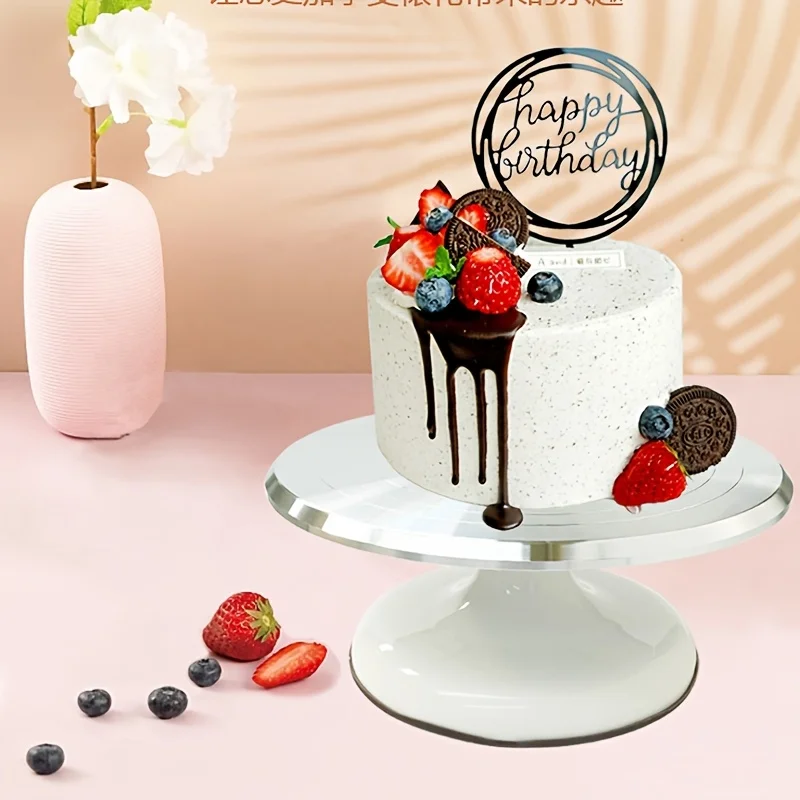 10/12inch 360° Rotating Cake Turntable Aluminum Alloy Cake Turn Table Pastry Cakes Decorating Stand Home DIY Kitchen Baking Tool