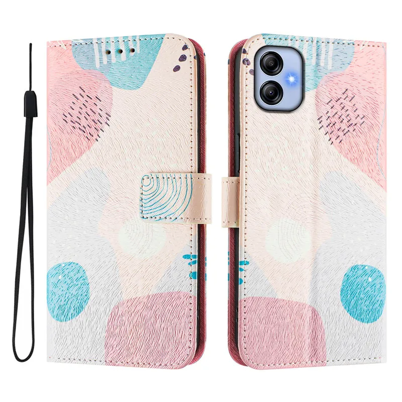 الرجعية زهرة تصميم المحفظة حقيبة جلدية لسامسونج غالاكسي A04E F04 M04 4G المزدوج سيم A042F Coque المغناطيسي فليب غطاء أكياس الهاتف #3