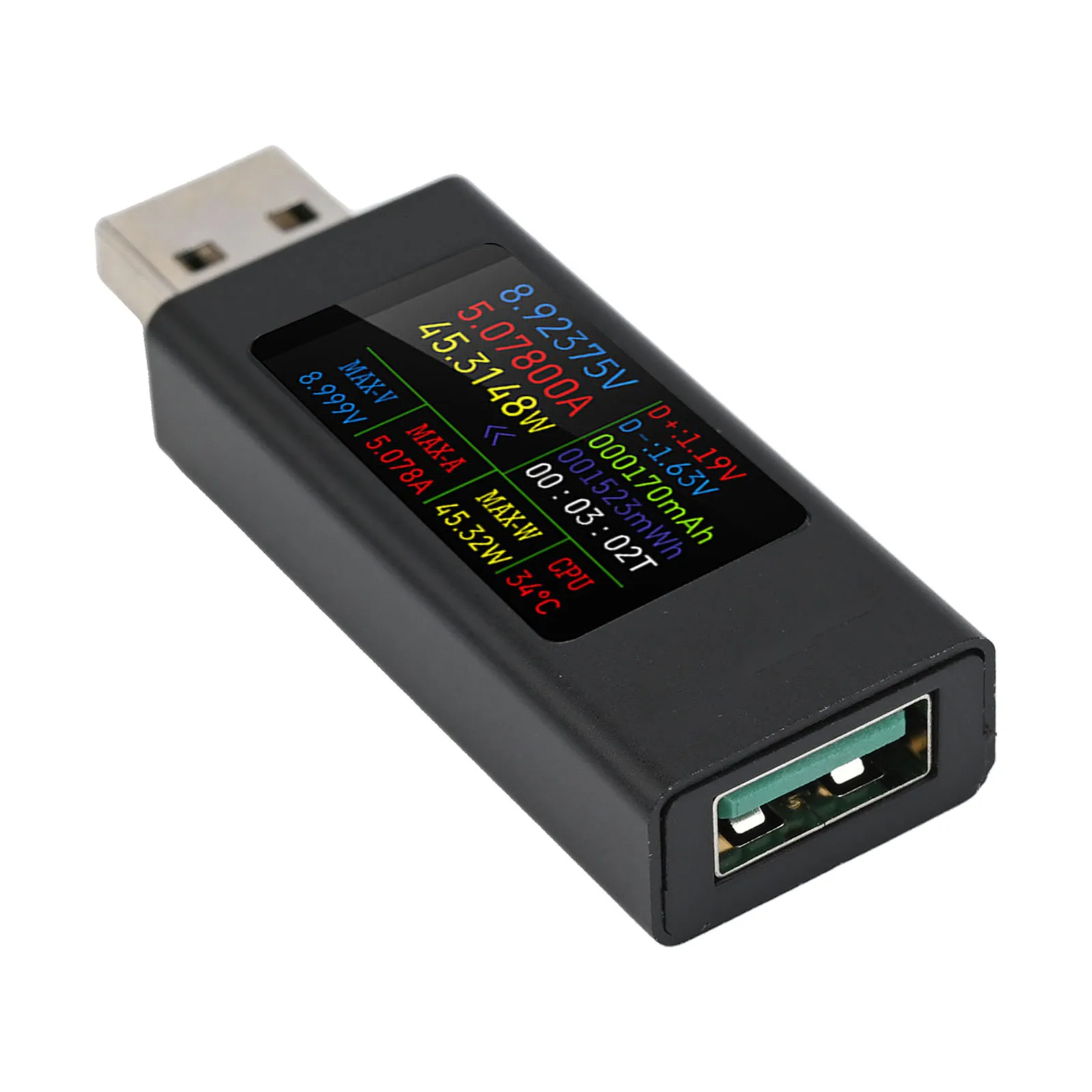 

Fast Charging Charging Monitor 1.06-inch IPS Display 16-bit ADC Chip CNC Metal Shell 6.5a Current Testing Device