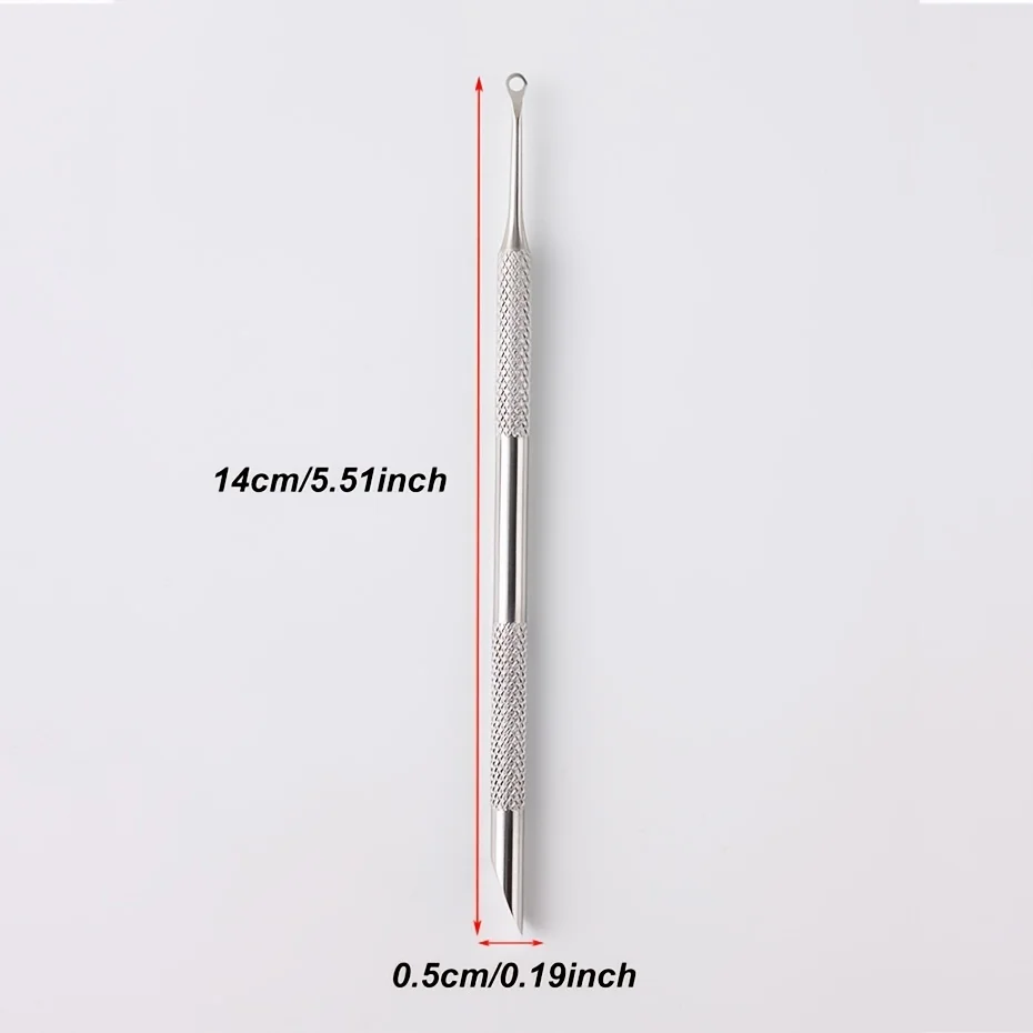 1/2 pezzi spingipelle per unghie a doppia estremità in acciaio inossidabile con strumento per salone di pedicure manicure smussato circolare, strumento per unghie professionale essenziale