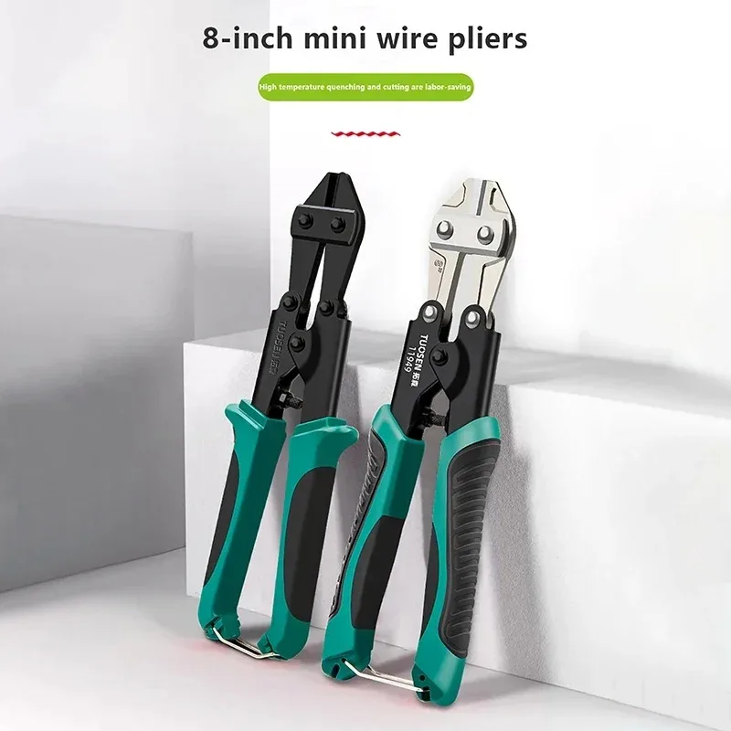 8 Inch Mini Bolt Cutter, Eagle Beak Wire Rope Scissors for Cutting Steel, Cable & Rebar, Heavy Duty Hand Tool