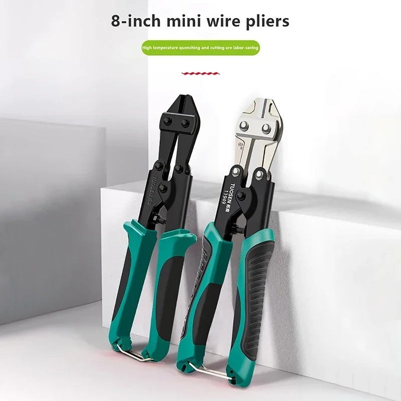  8 Inch Mini Bolt Cutter, Eagle Beak Wire Rope Scissors for Cutting Steel, Cable & Rebar, Heavy Duty Hand Tool 