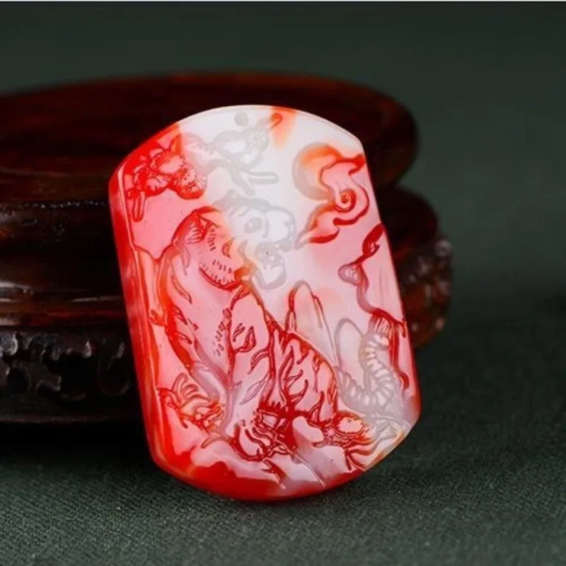 

Natural Chicken Blood Jade Tiger Pendant, Men's and Women's Pendant, Fashion Jewelry, Popular Fashion Style