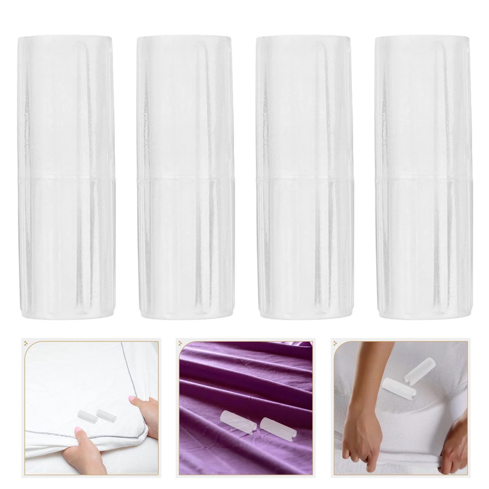 

24Pcs Bed Sheet Grippers Clear Fitted Clips Non Slip Quilt Sheet Fastener Sofa Mat Clamps Household Quilt Fixers