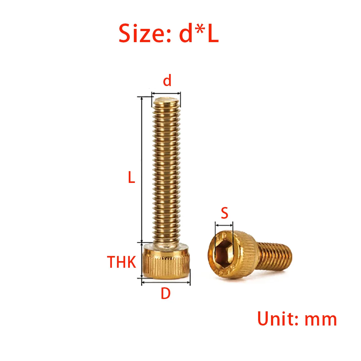 304 stainless steel titanium plated hexagonal cup-shaped bolt, corrosion-resistant high-strength M4 M5 M6 M8 M10 3