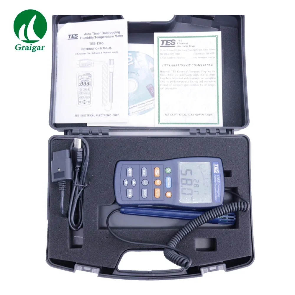 NEW High Quality Digital Temperature Humidity Meter TES-1365 Thermometer Hygrometer -20C~60C 1%RH~99%RH