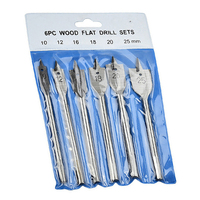 6 Pcs Spade Drill Bit Set Paddle Flat Bits Hole Cutter Titanium Coating Carbon Steel Woodworking Tool 10/12/16/18/20/25mm