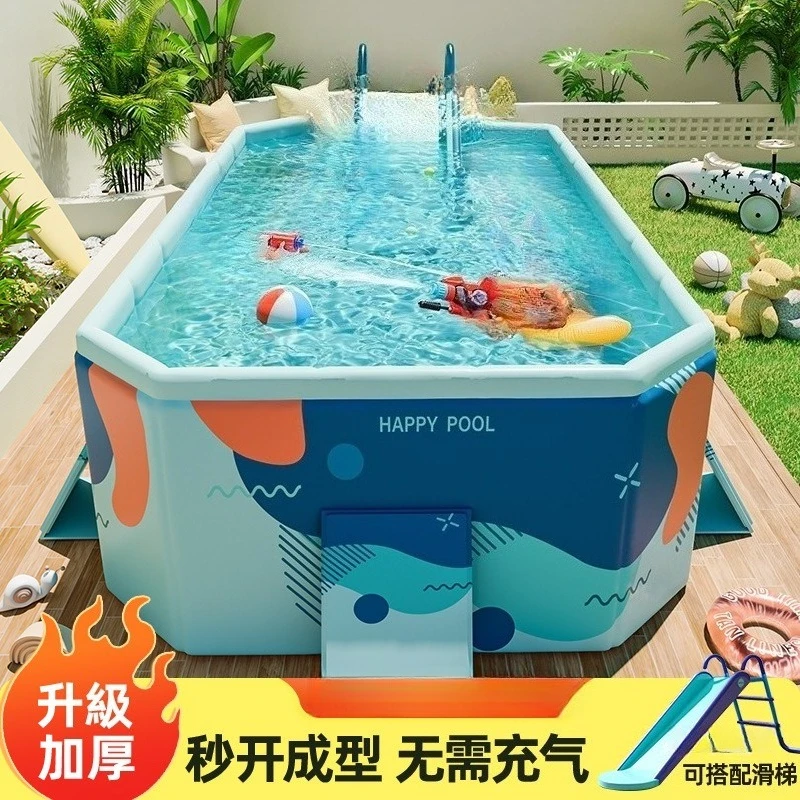 

Large swimming pool Children's household Adult non-inflatable family water slide Outdoor folding canvas stand Pool