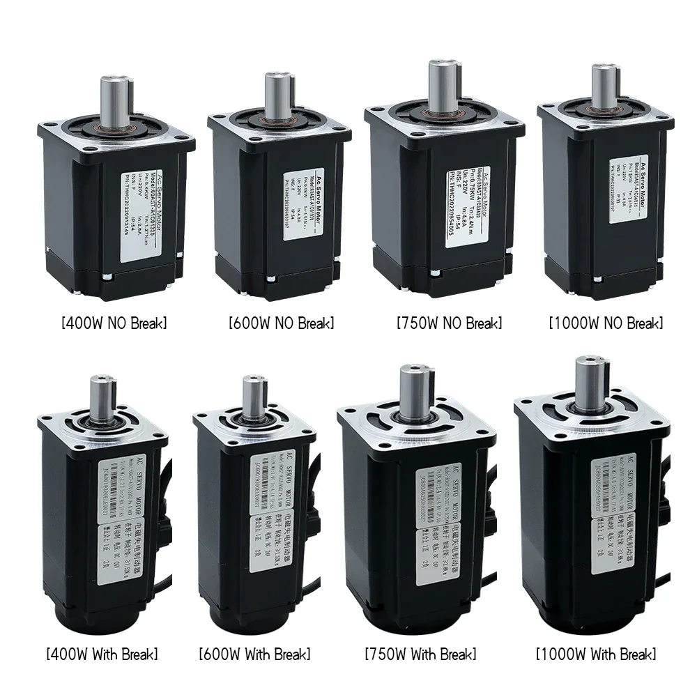 HLTNC 220V 750W Servos Motor 80AST-M02430 With 17bit Encoder Flange 80 2.4Nm 1 Phase Cnc Servos Motor 750w With Drive Kit