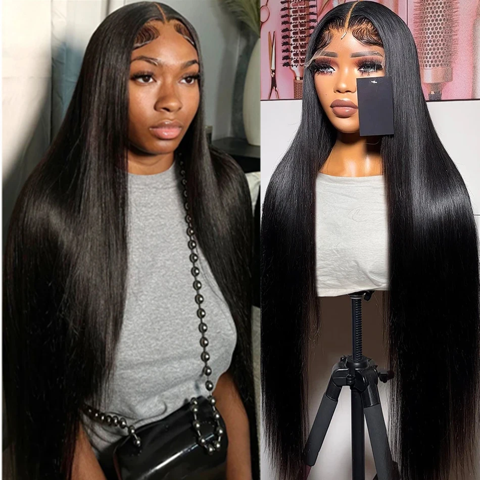 13x6 HD Lace Frontal Wig Straight Human Hair Wigs For Black Women 200% 360 Full Lace Front Wigs 40 Inch 4x4 5x5 Lace Closure Wig