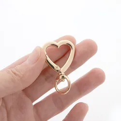 keychain clasp heart 10Pcs Plated Heart Shape Rotation Lobster Alloy Spring Buckle Clasps Key Ring Holder Hook Carabiner