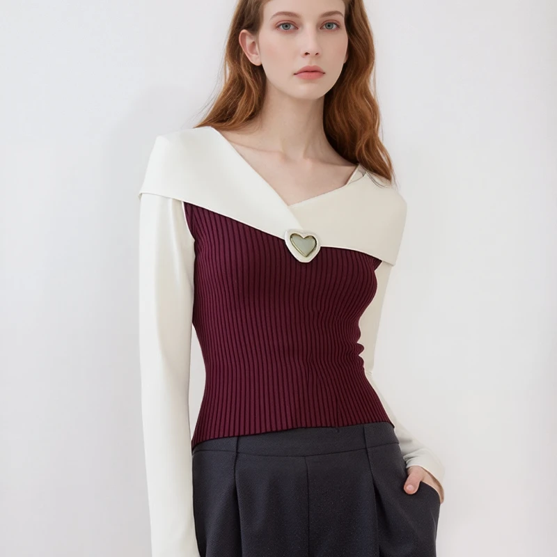 Autumn Elegant Korean Style V-neck Pullover Women Sweater Slim Fit Female Long Sleeve Knitted Top Fall Casual Winter Knitwear