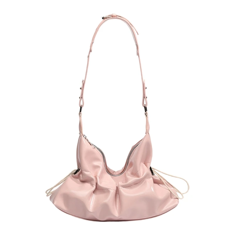 

Stylish Women's PU Leather Handbag Shoulder Bag with Unique Ruched Design