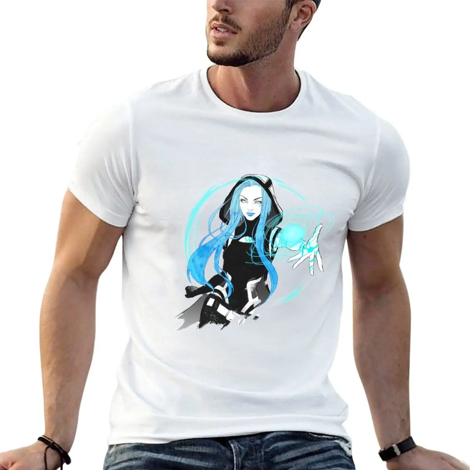 Watercolor Siren Maya T-Shirt quick-drying Personalized t-shirt plus size men clothing