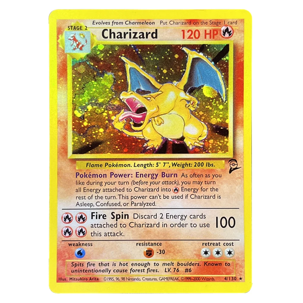 Tarjetas de aluminio PKM Charizard Blastoise Venusaur Mewtwo Dragonite Zapdos Raichu 1996 1a edición colección de juegos tarjetas proxy PTCG
