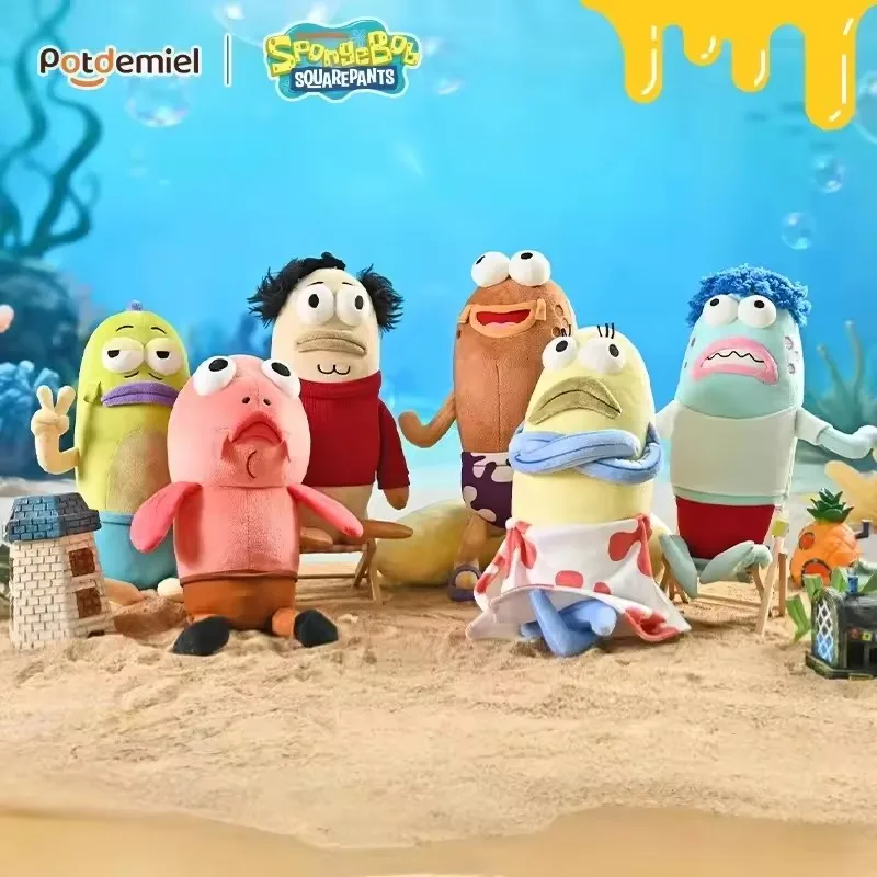 Potdemiel SpongeBob Schwammkopf Bikini Bottom Passerby Meerjungfrauen-Serie Puppe Niedliche Dekorative Figur Kinderspielzeug Geburtstagsgeschenk