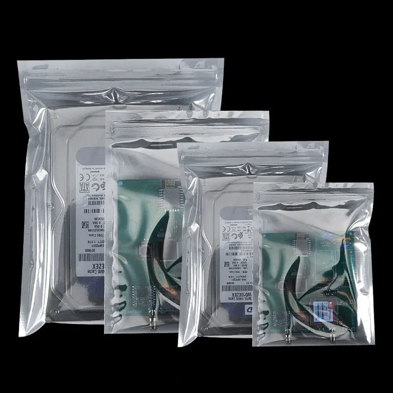100PCS Anti Static Shielding Ziplock Bags Resealable ESD Anti-static Instrument Chip Electronic Accessories Battery USB Pouches