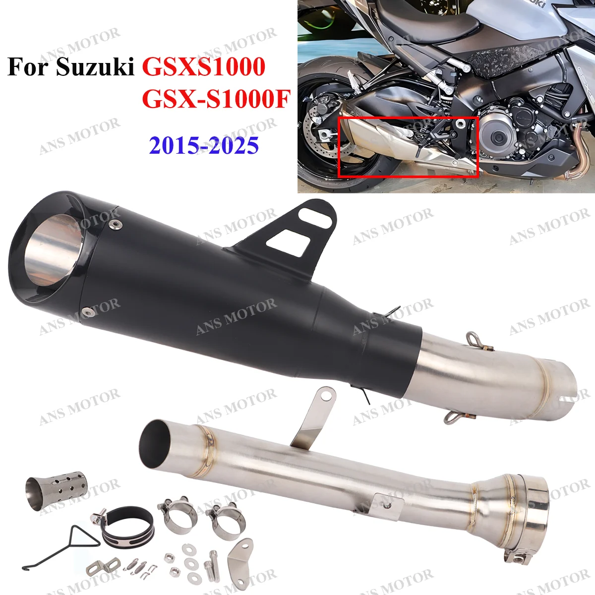 

Slip On For Suzuki GSXS1000 GSX-S1000F KATANA 1000 2015-2025 Motorcycle Exhaust Escape System GSXS1000 Exhaust