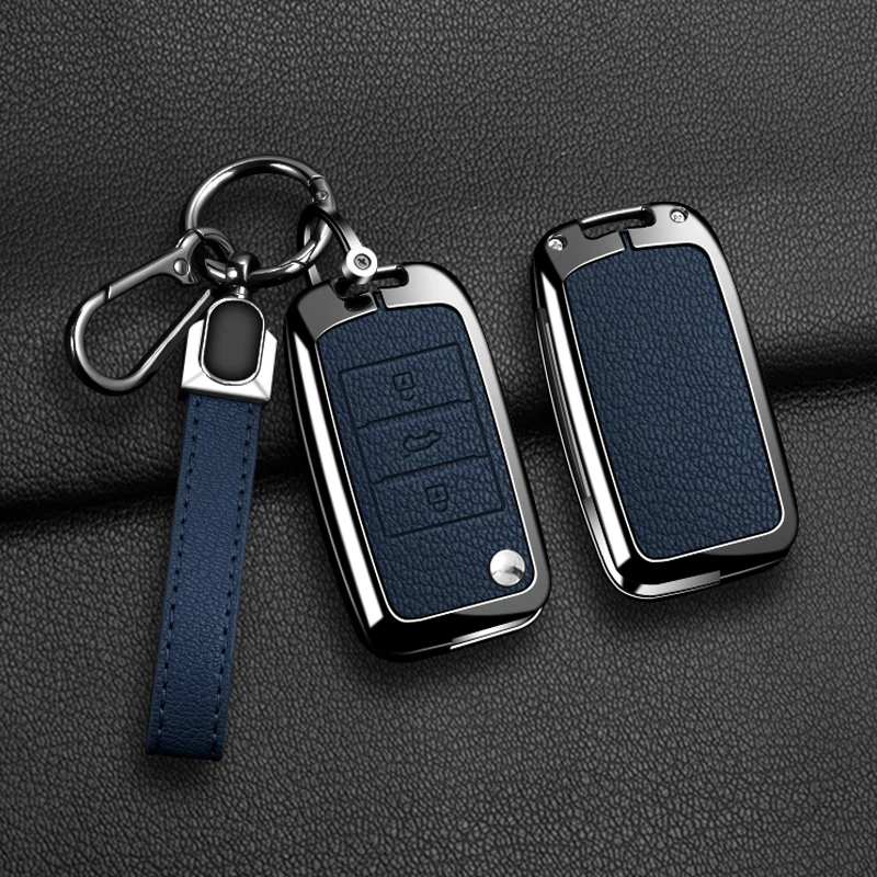 

New Fashion Zinc Alloy Leather Car Flip Key Case Cover For Roewe RX5 MG3 MG5 MG6 MG7 MG ZS GT GS 350 360 750 W5 Protect Keychain