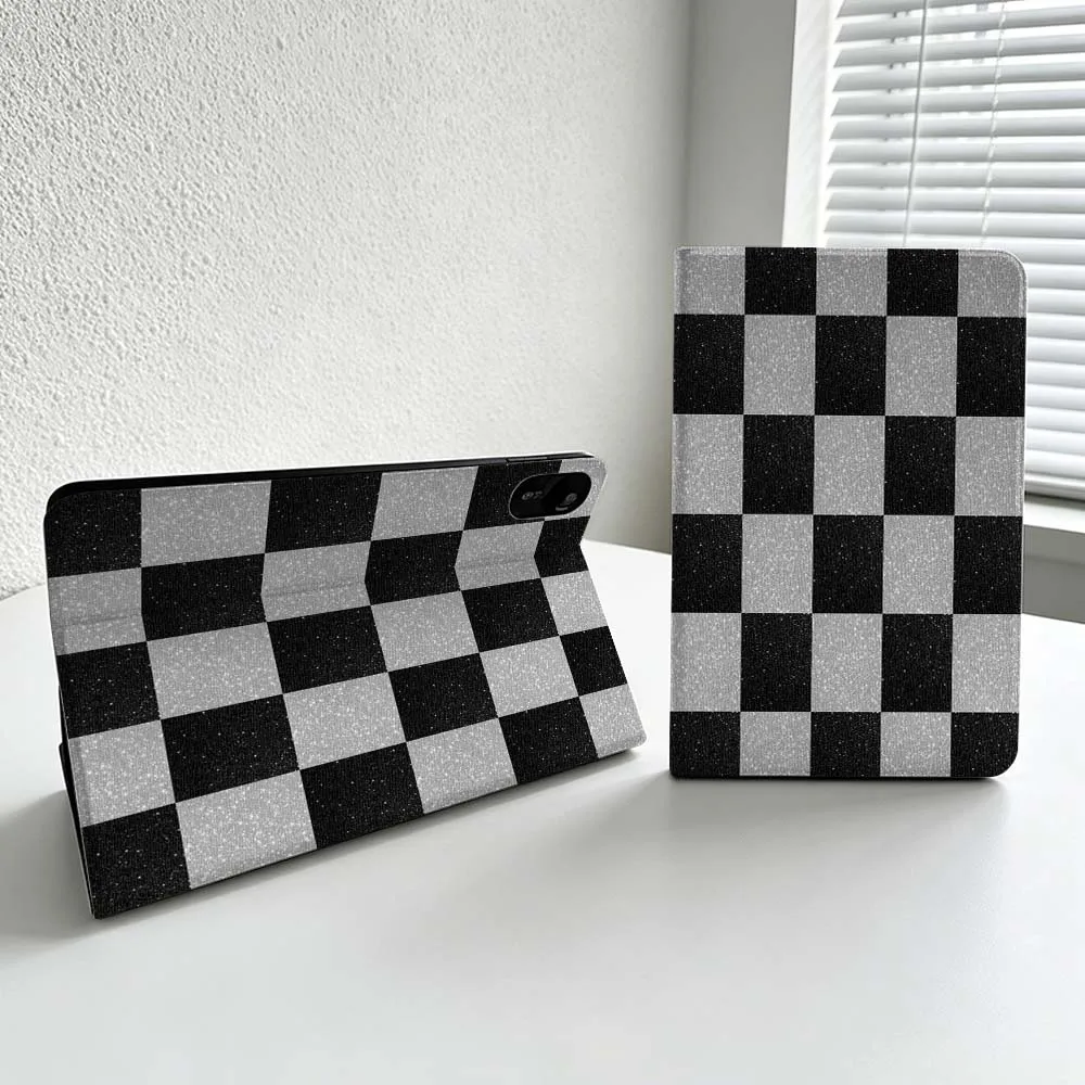 Black white Checkerboard Print For Xiaomi Redmi Mi Pad 8 7 6 5 4 2 SE K Pro Max Ultra Poco Pad Soft Inch Tablet Case Cover