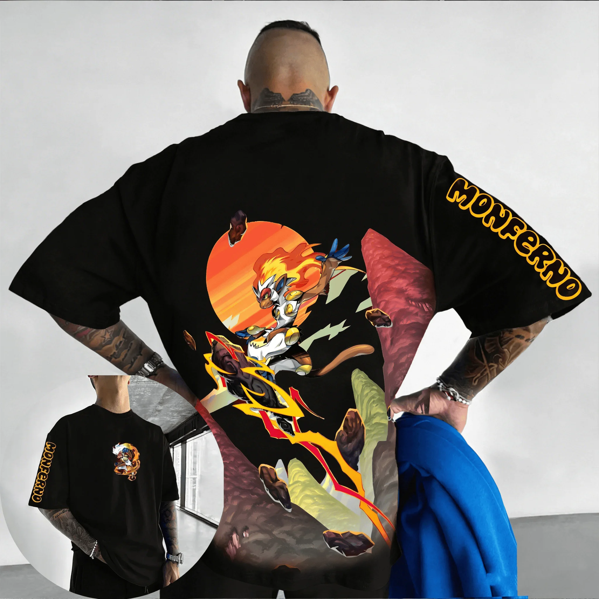 camiseta-masculina-de-verao-2026-anime-pokemon-macaco-de-fogo-feroz-harajuku-algodao-casual-solta-resistente-oversized