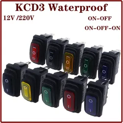 KCD3 Waterproof Rocker Switch ON-OFF/ON-OFF-ON 3Pin,2/3 Position,Electrical Equipment With Lighting Power,15A 250VAC/20A 125VA
