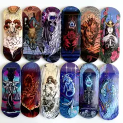 32 mm Pro-Griffbrettdeck, 12 Sternbilder, Holzbrett für professionelles Mini-Finger-Skateboard