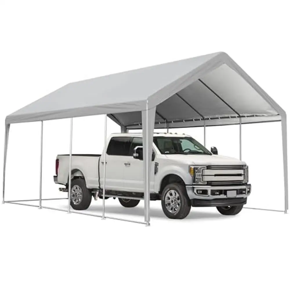 Carport Canopy 13x25 FT Heavy Duty Portable Garage with Removable Sidewalls & Zipper Doors Waterproof Cover & Sturdy Metal Frame