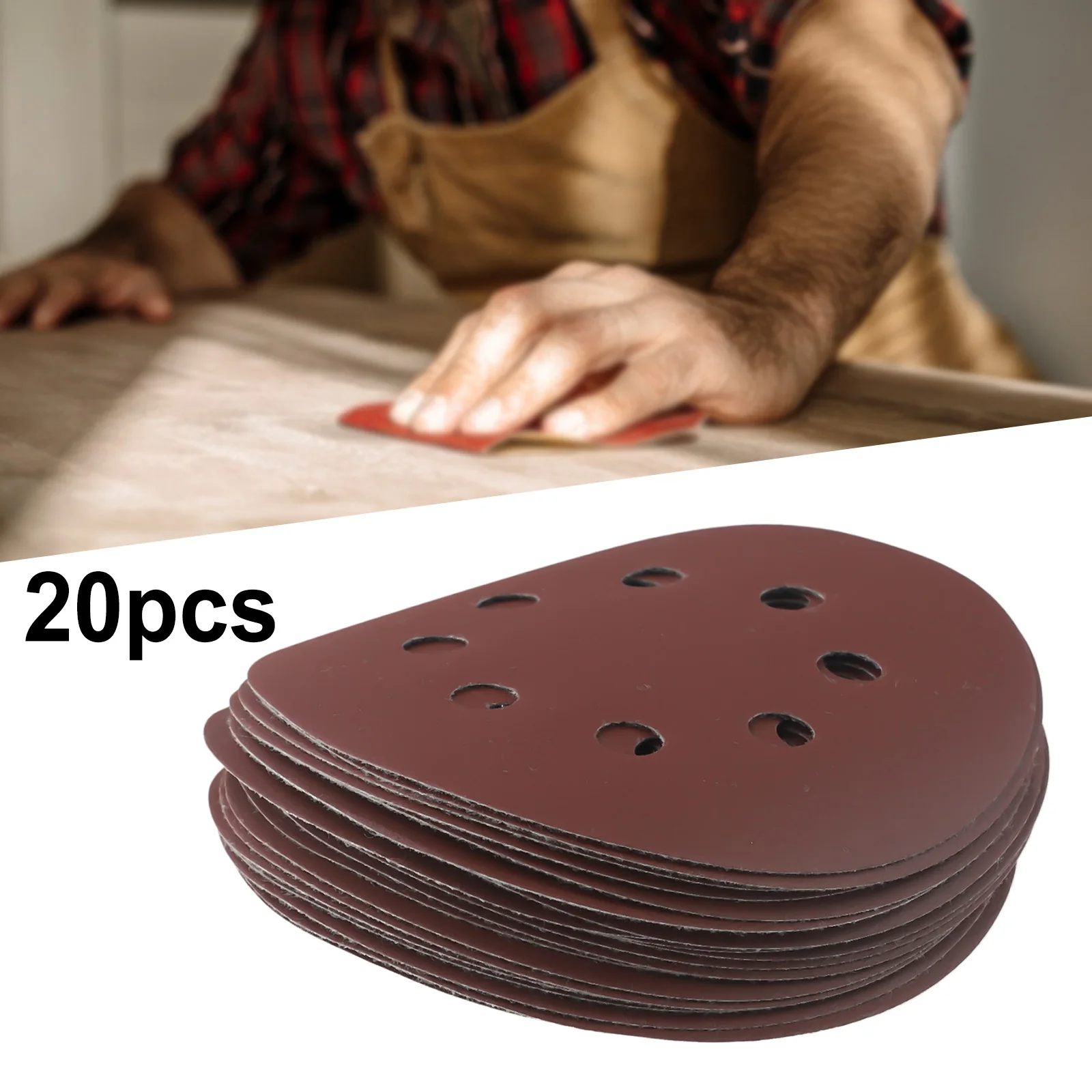 

20pcs 5 Inch 125mm Round Sandpaper 8 Hole Sanding Discs Hook & Loop Grit 40-2000 Rotary Tool Wood Jade Abrasive Polishing Tool