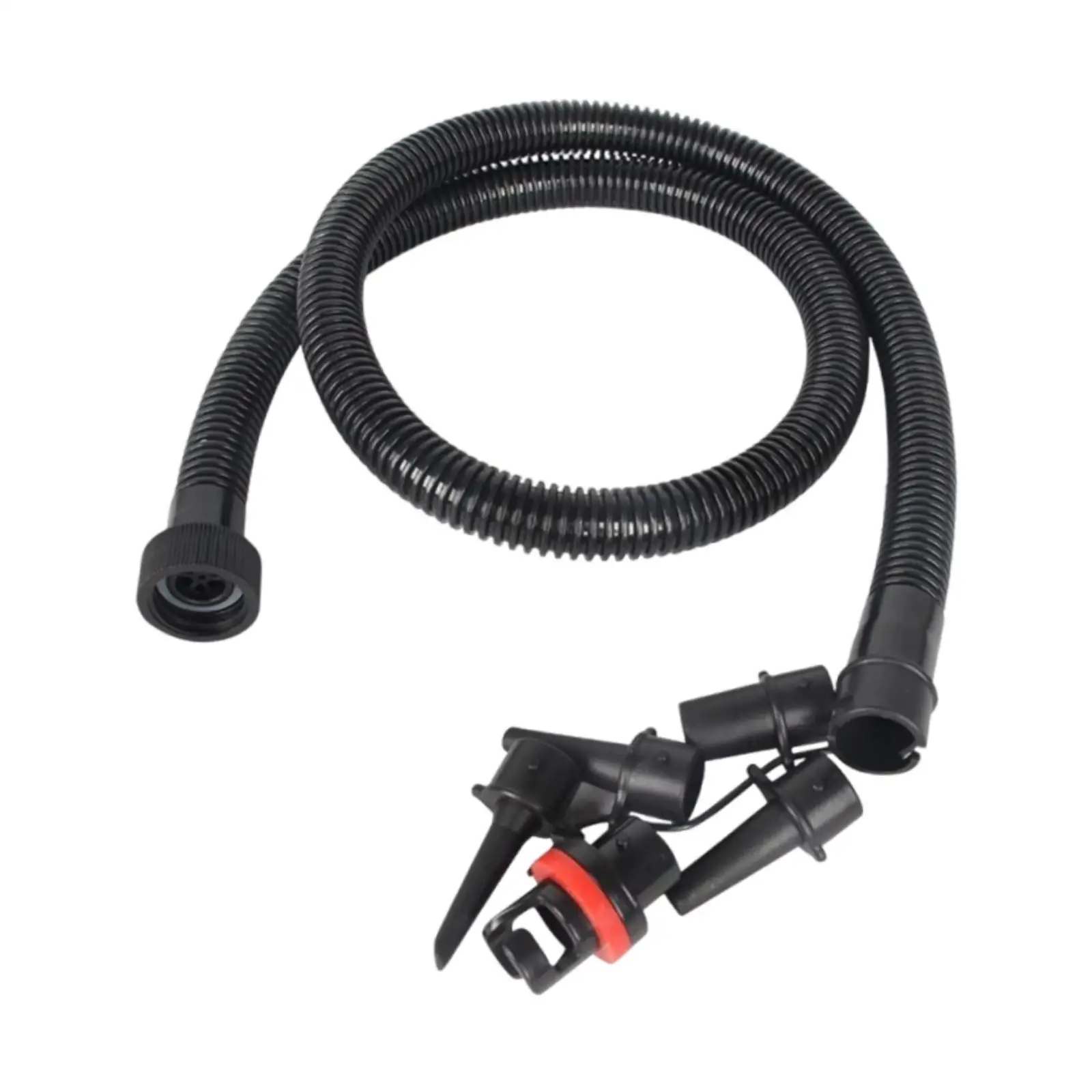 Manguera de bomba de aire inflable con 5 boquillas, adaptador de bomba de interfaz roscada para estera, anillo de natación, barco de goma, piscina