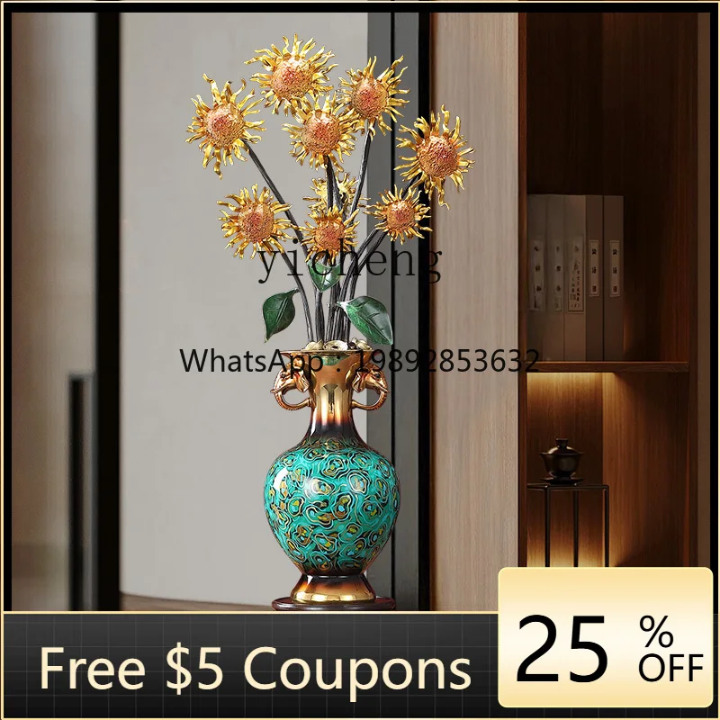 

all-copper sunflower ornament high-end home entrance office decoration housewarming opening gift