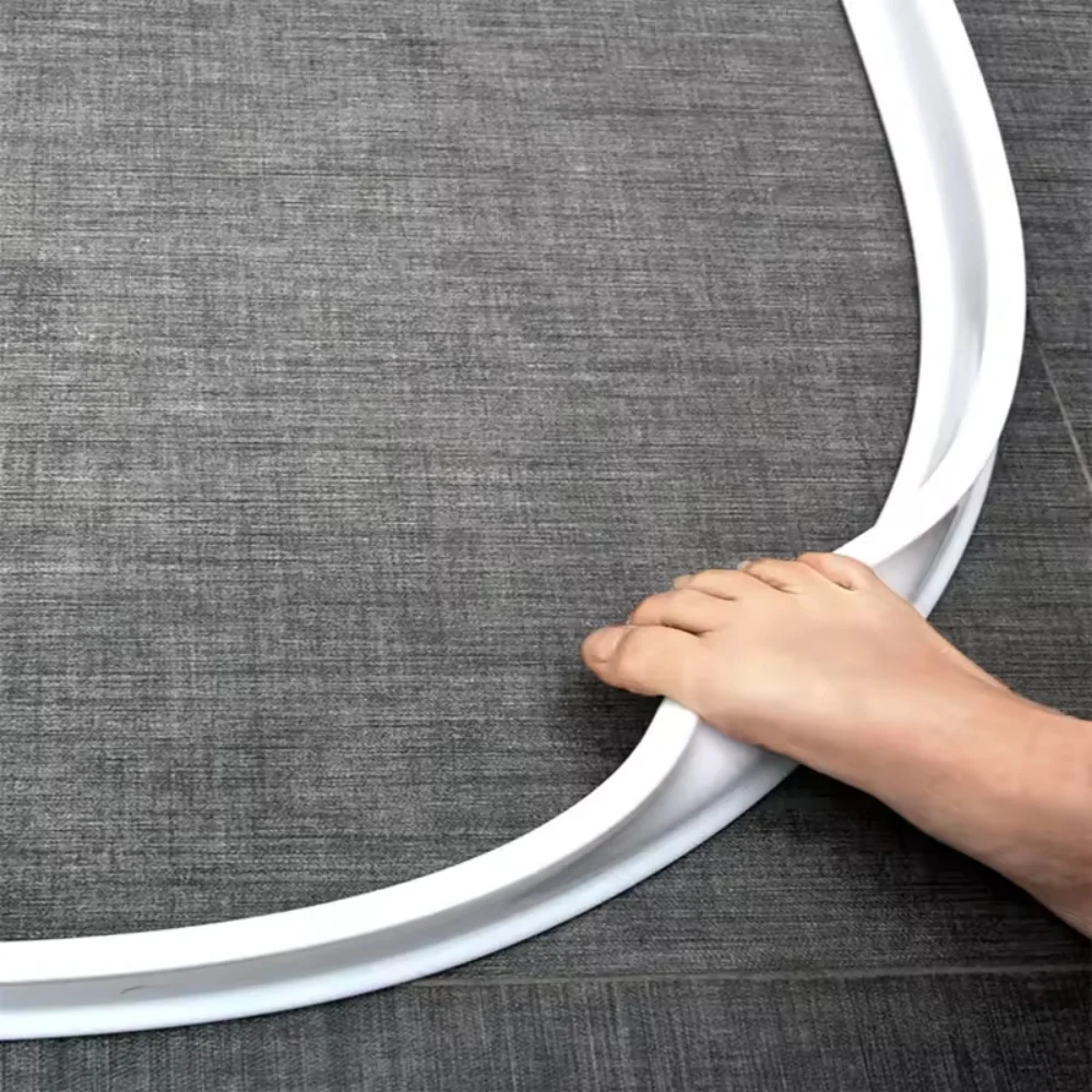 1 قطعة 1 متر/39.37in لتقوم بها بنفسك دش حاجز المياه سيليكون انحناء المياه الاحتفاظ قطاع ل عتبة باب الحمام حاجز الفيضانات #3