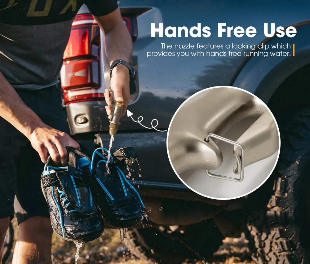 الألومنيوم 30L سقف السيارة خزان المياه الطرق الوعرة الضغط التخييم خزان المياه للتخييم دش تخزين المياه