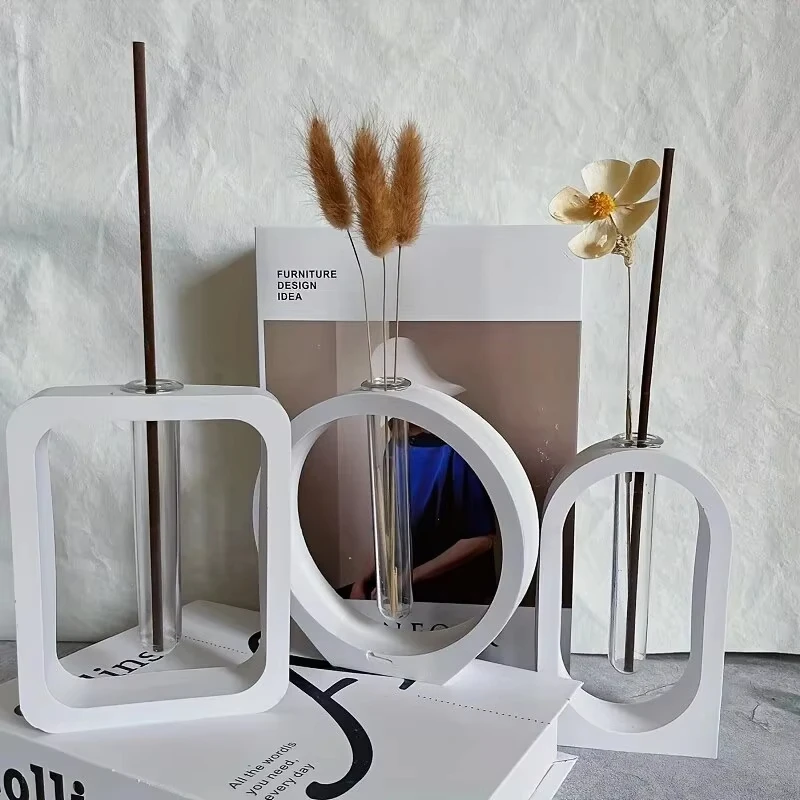 لتقوم بها بنفسك أصيص زهور مقوس قالب من السيليكون مستطيلة مستديرة الحرفية هدية الزراعة المائية زهرية صنع الجص الراتنج قوالب الصب ديكور المنزل #5