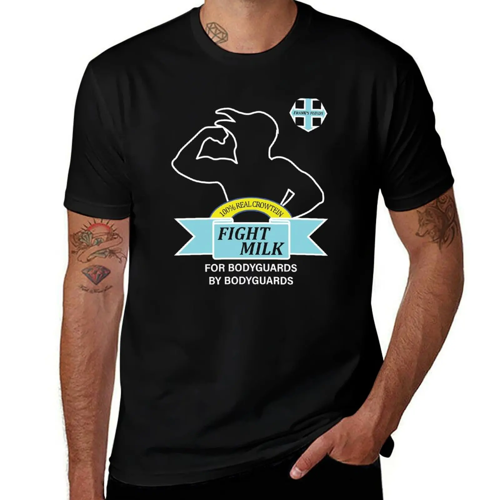 

fight milk bodyguards shirt T-Shirt luxury designer summer 2025 football t shirt Funny t-shirts mens graphic t-shirts