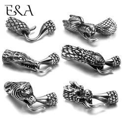 Stainless Steel Animal Tiger Hook Clasp Connector for 6mm 8mm Leather Bracelet Connect Parts for DIY Jewelry Making Accessories